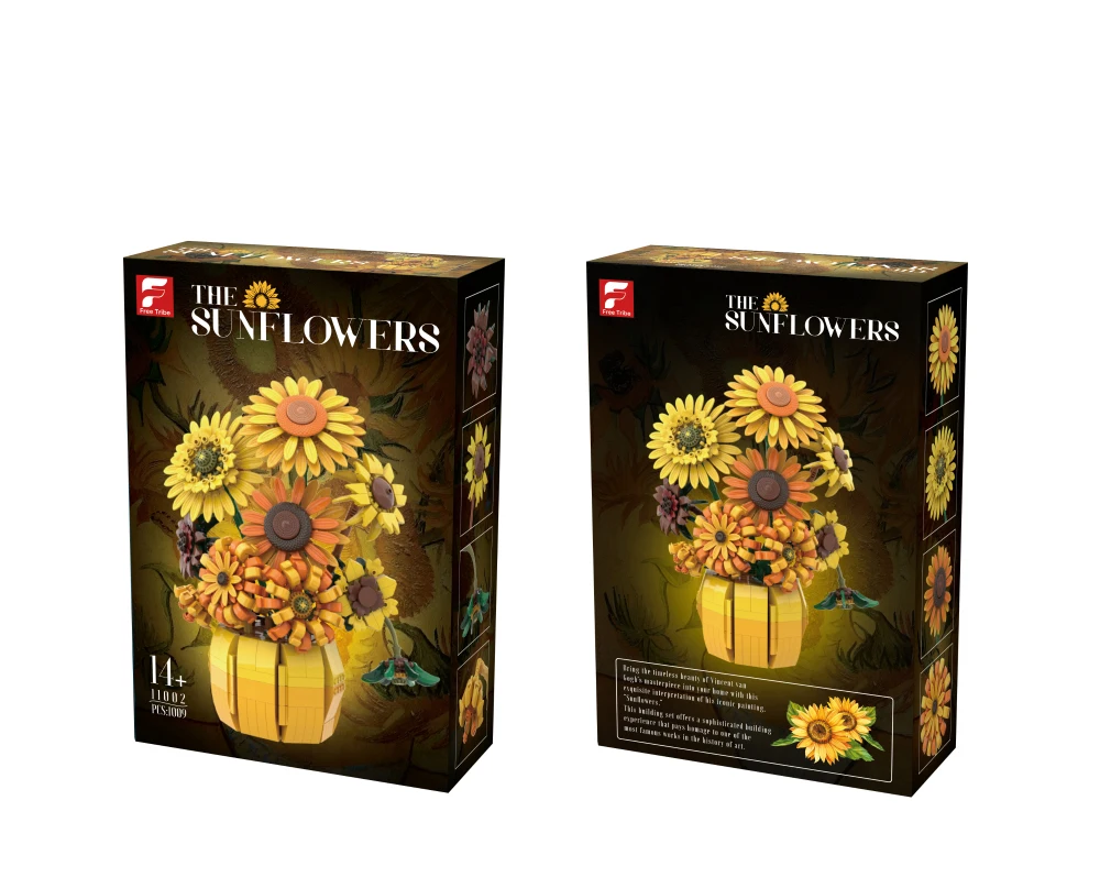 Sunflower  Puzzle Match Small Particle Intelligence Summer Valentine's Day Toy Small Particle Building Blocks for Age 14+