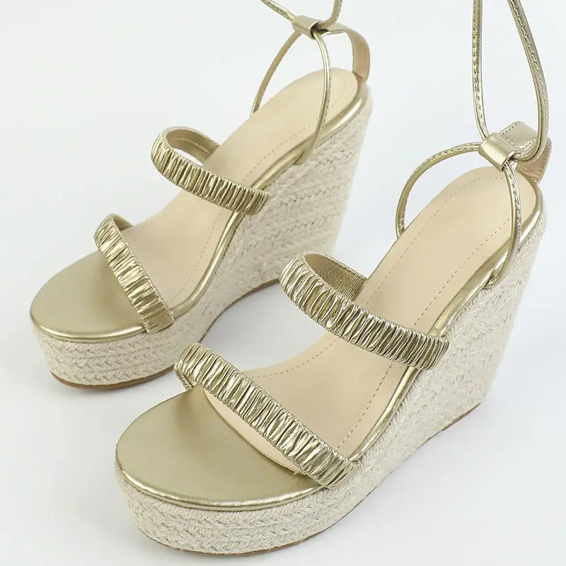 Custom Factory New Design Summer Wedge Slippers Platform High Heels