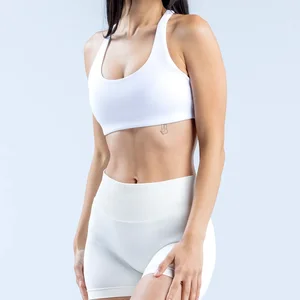 Women's High Support Breathable Front Logo Yoga Sports Bra Adjustable Straps Removable Pads Spandex/Nylon Material Active Wear