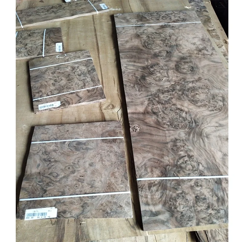 Hot Sale Natural 0.5mm Black American Walnut Burl Wood Veneer Knotty Walnut Light Walnut Wood Veneer Multiple Options Available