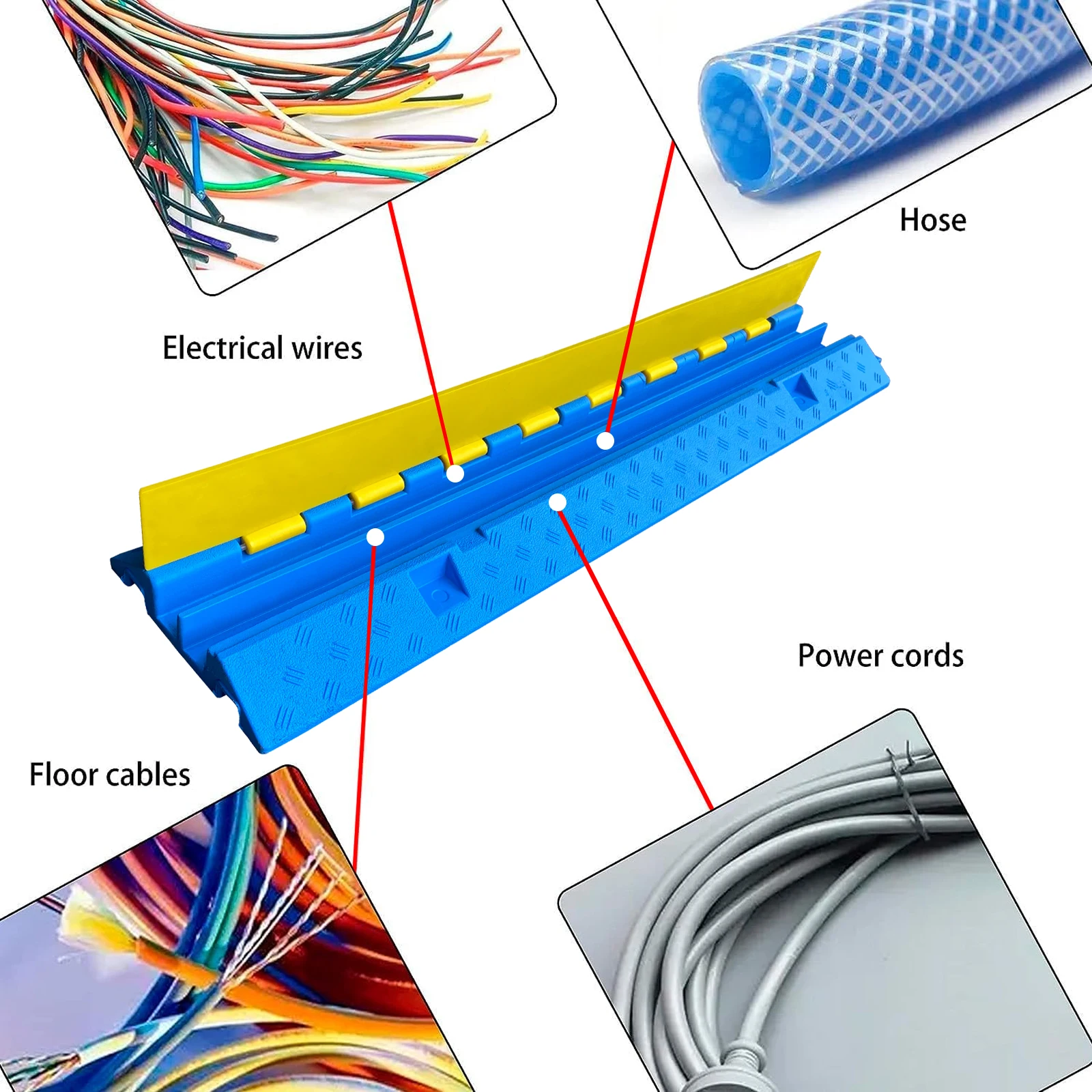 Outdoor 2-Channel Cable Ramp Protector PVC Rubber Cover Plastic Cable Cover Ramp manufacture