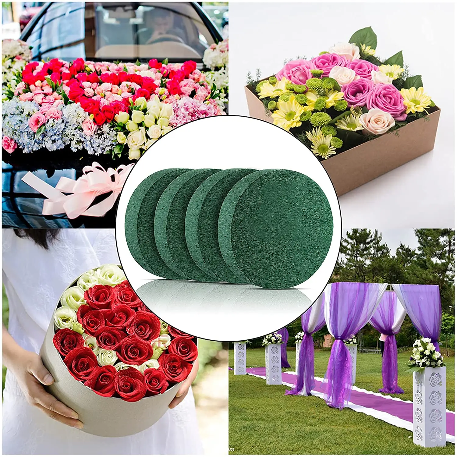 5 piezas de espuma floral, ladrillos de espuma florales secos y húmedos de  4.7 pulgadas para flores artificiales
