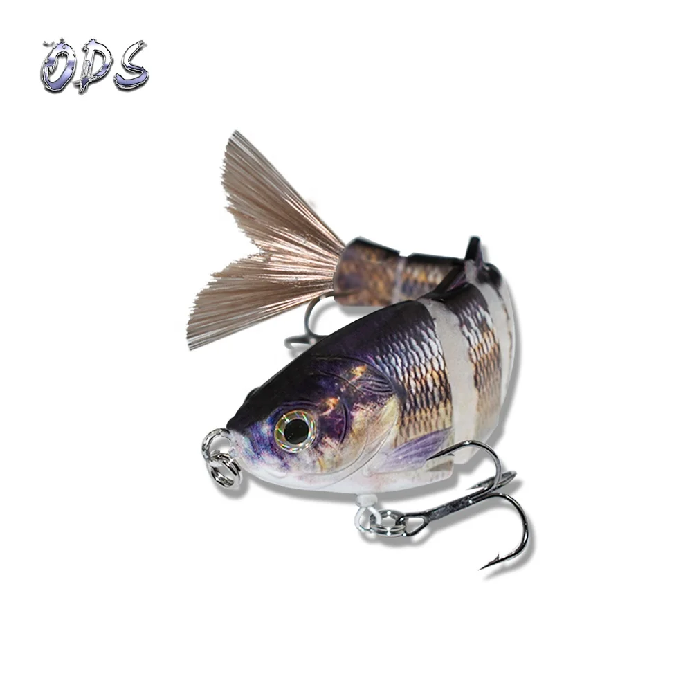 cheap fishing lures china Chinese OEM Artificial Fish Spinner Casting Fishing Lure Hard Plastic  Material 6 Segment Shad Swimbait Lure for Fishing