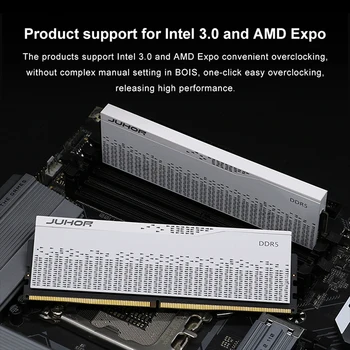JUHOR DDR5 6400MHz 32GB/16GB*2 High-Speed ECC RAM for Gaming