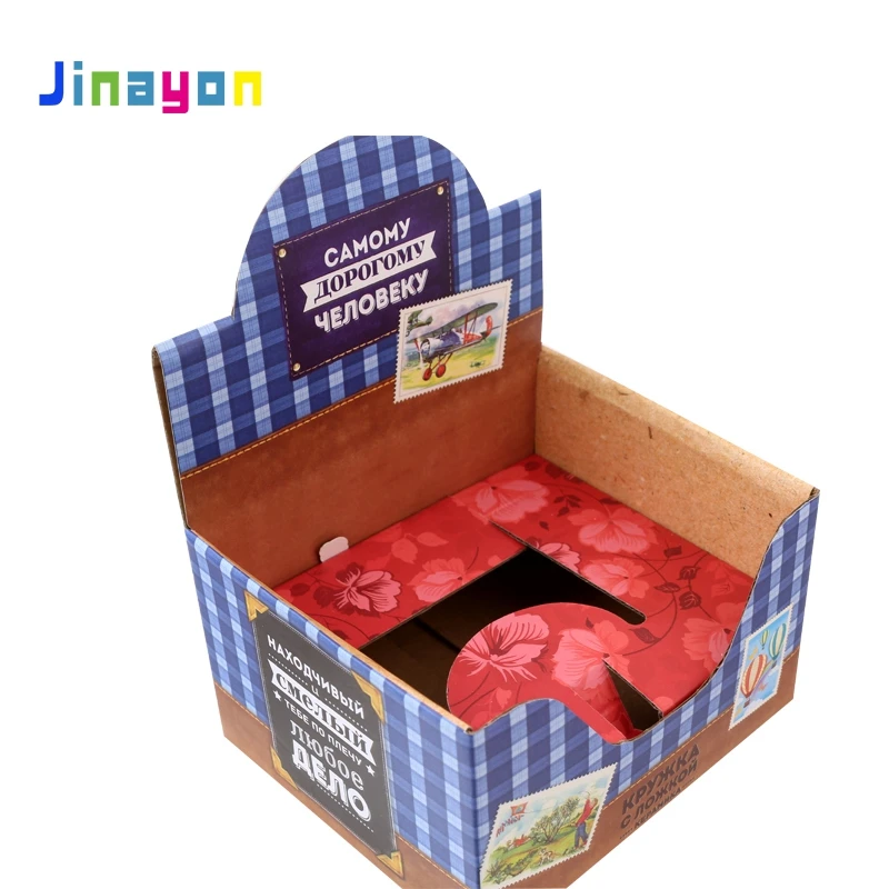 Jinayon Custom Mini PDQ Corrugated Paper Foldable Display Box for Retail Store Paper Product