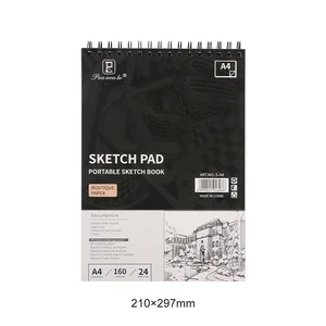 New Arrival OEM Custom Spiral Sketchbook 24 Sheets 160gsm Paper Cover Simple Design for Water Color Available A3 A4 A5 Sizes