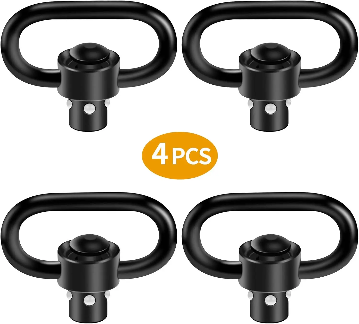 Traditional D-Loop Two-Point Sling Swivel for Hunting & Shooting 1.33 Inch Steel Push Button Quick-Disconnect QD Sling Swivels