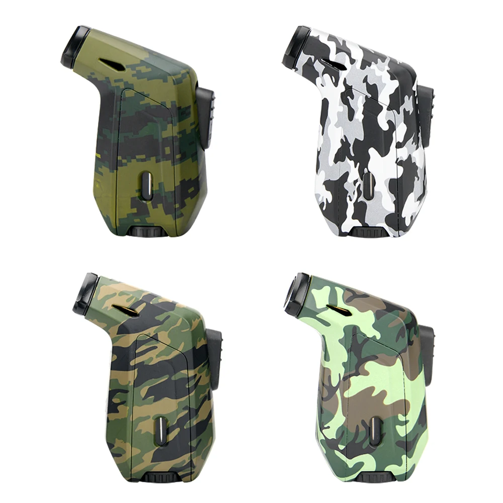 Camouflage Design Single Jet Flame Mini Pocket Refillable Gas Torch Lighter Novelty Led Party Items Butane Customized Color