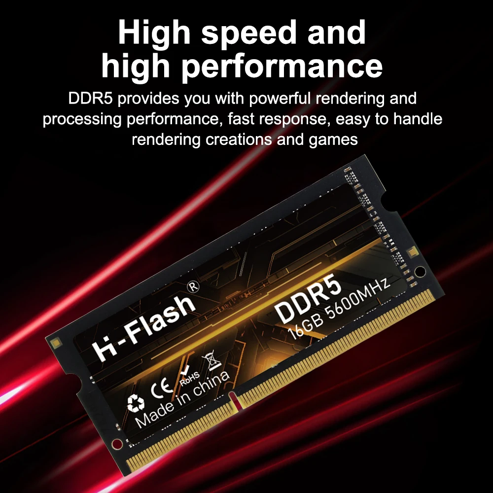 H-Flash DDR5 RAM for Gaming: 8GB, 16GB & 32GB SODIMM 4800MHz