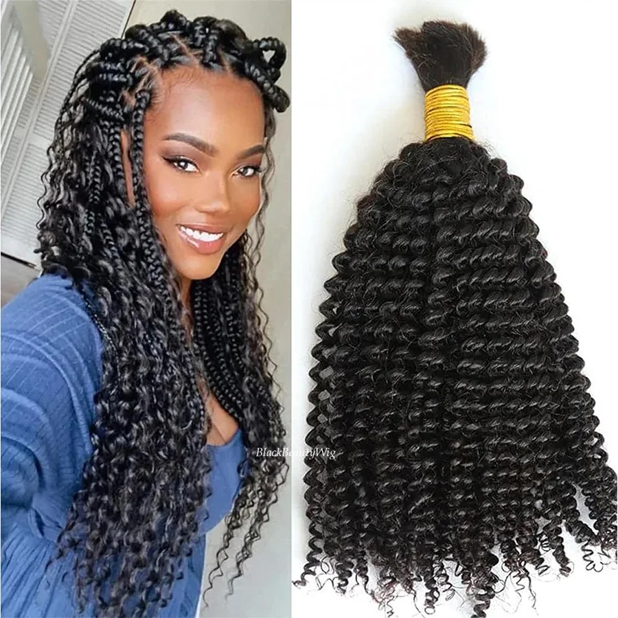 Kinky Curly Menselijk Haar Bulk Voor Vlechten Mongoolse Remy Haarextensies Micro Vlechten Bundels 100g_voghion.com