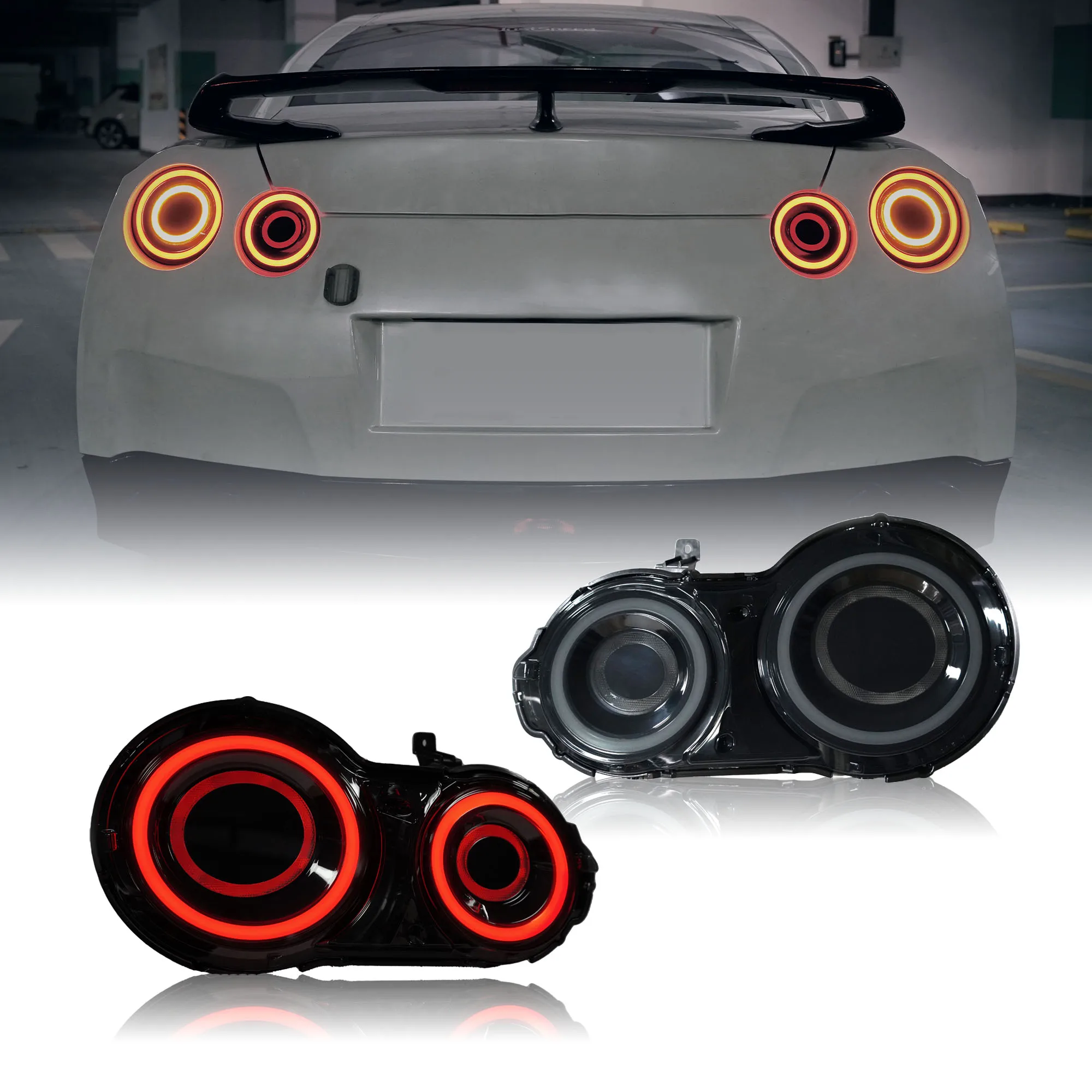 HOSI LED Taillights Assembly Turn Signal Brake Light for Nissan GTR ...
