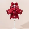 Pigiama bordeaux S37 con fiore decorativo