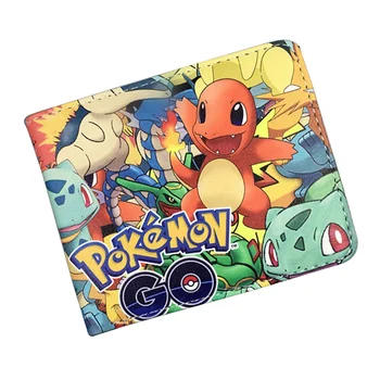 Pokem-On Anime PU Leather Wallet for Kids Teenagers Men/Women with Coin Purses and Card Bag Long Short Wallets