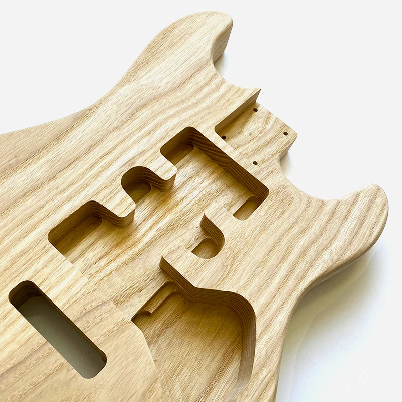 White Ash Bass Guitar Body Blank - 21x14x2 Inch, 3-Piece Glued Tonewood For Luthier Building