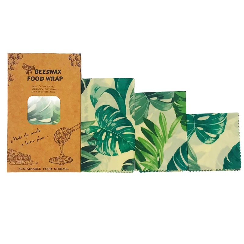 Plastic Free Organic Non Toxic Eco-friendly All Natural Sustainble Compostable Reusable 3 beeswax food wrap
