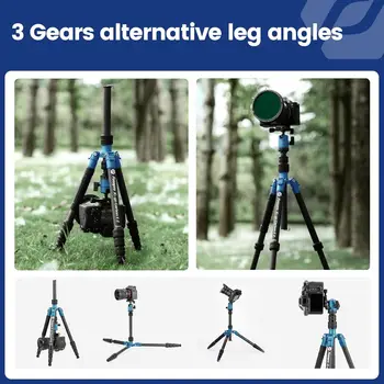 Fotopro 59" Carbon Fiber Travel Tripod Detachable Monopod Compact Camera Tripod with Ball Head detail image