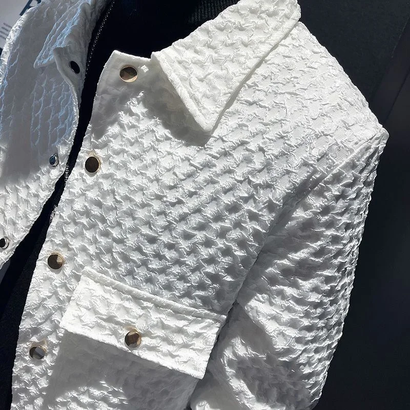 Walf Chec Fashion Lapel-up Spring Autumn Retro Men Casual Cargo Jacket Solid Color Loose Male Outerwear_voghion.com