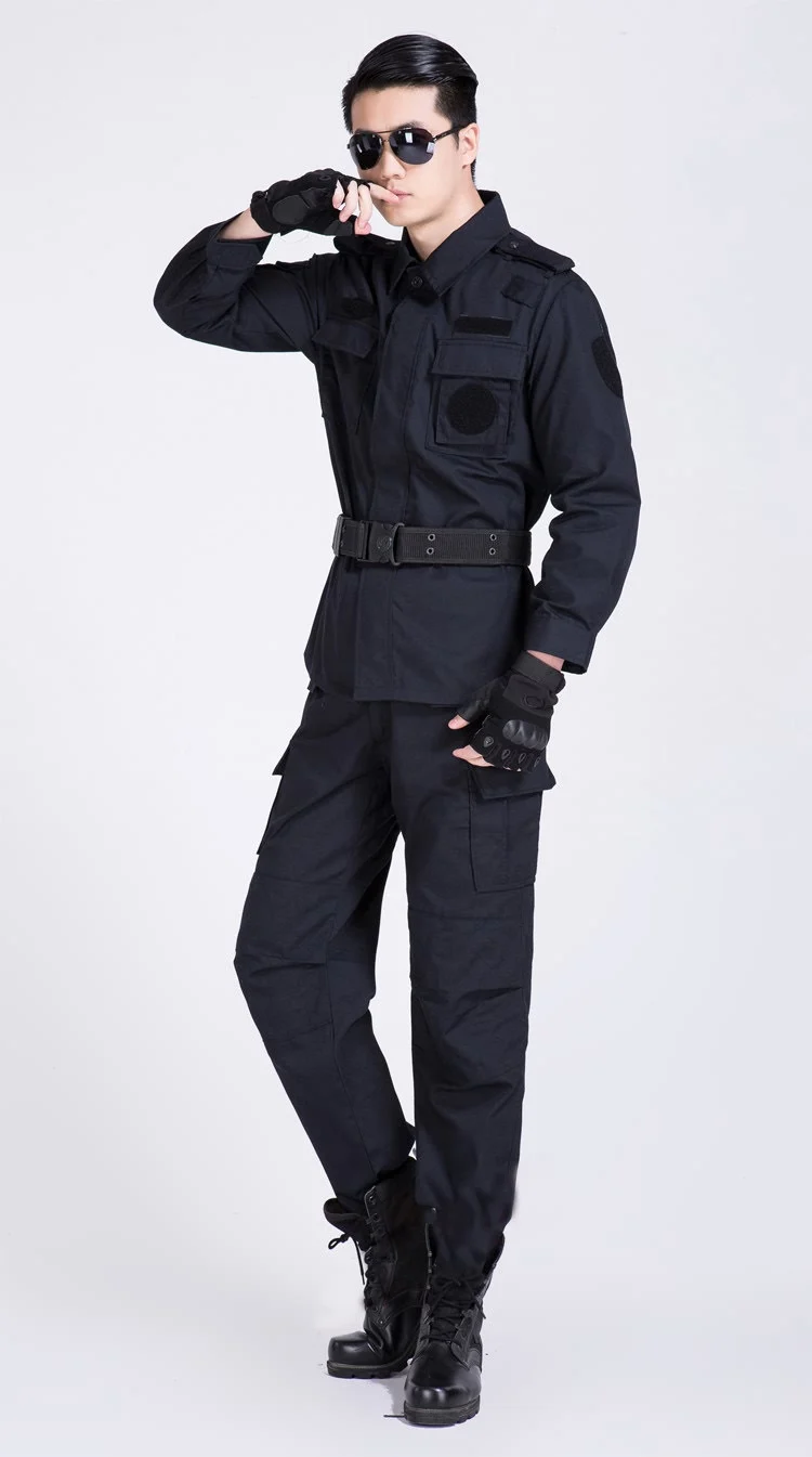 安全机场酒店警卫制服定制衣服黑色保安制服 - buy security uniform