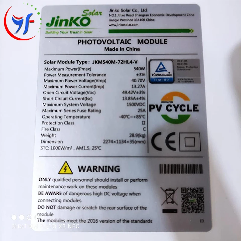 Jinko Solar Panels - High Efficiency Tiger Pro 72HC-BDVP