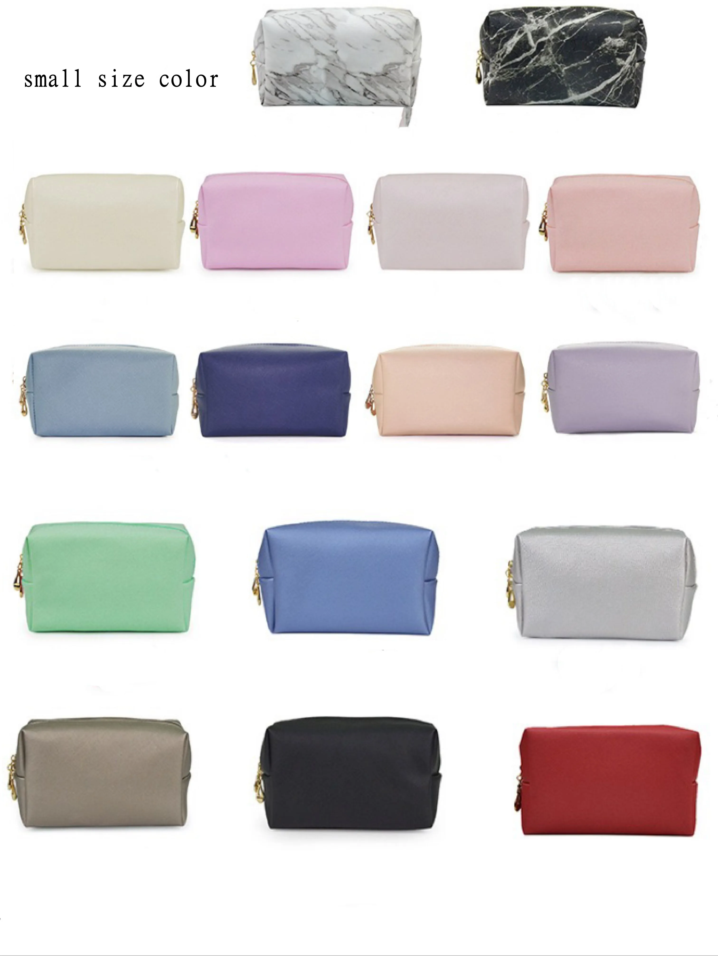 Pink Pu Leather Toiletry Bag Zipper Makeup Travel Bag Custom Cosmetic