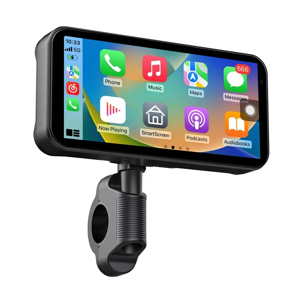 TIYPEOR Motorcycle Wireless Android Auto Apple Carplay 6.25 Inch Touch Screen Navigation IPX7 Waterproof Dashboard DisplayScreen