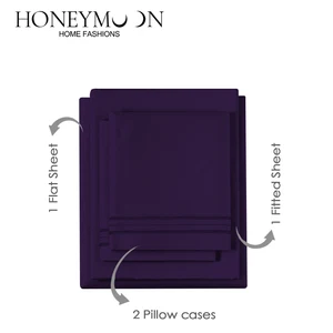 90gsm Polyester Microfiber Wholesale Custom Customize Luxurious Bedsheet Bedding Sheet King Size