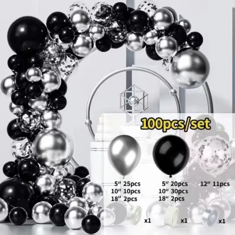 Wholesale Custom Black Gold Balloon Set Holiday Party Birthday Wedding Decoration Balloon Garland Arch Halloween Mother's Day