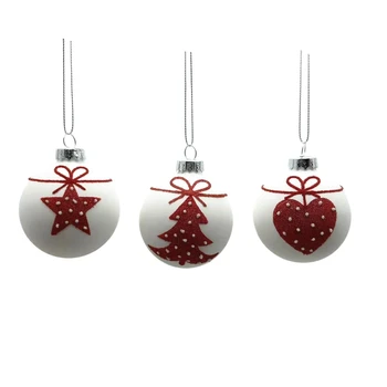 Suppliers directly sell various patterns of white Christmas tree decorations, Christmas decorations, and glass balls