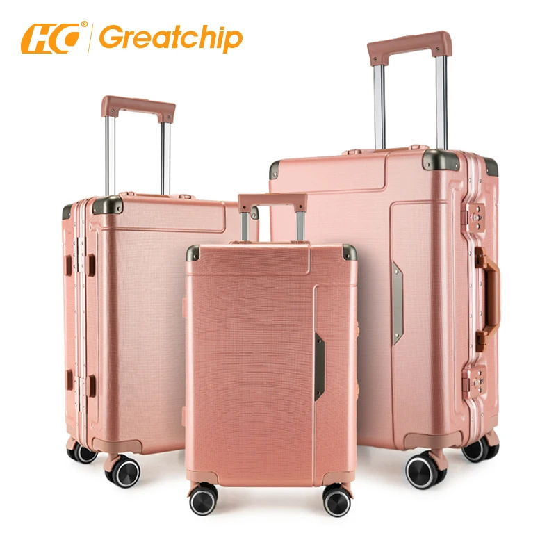 Personalized Rose Pink Suitcase for Women Luggage Set With 