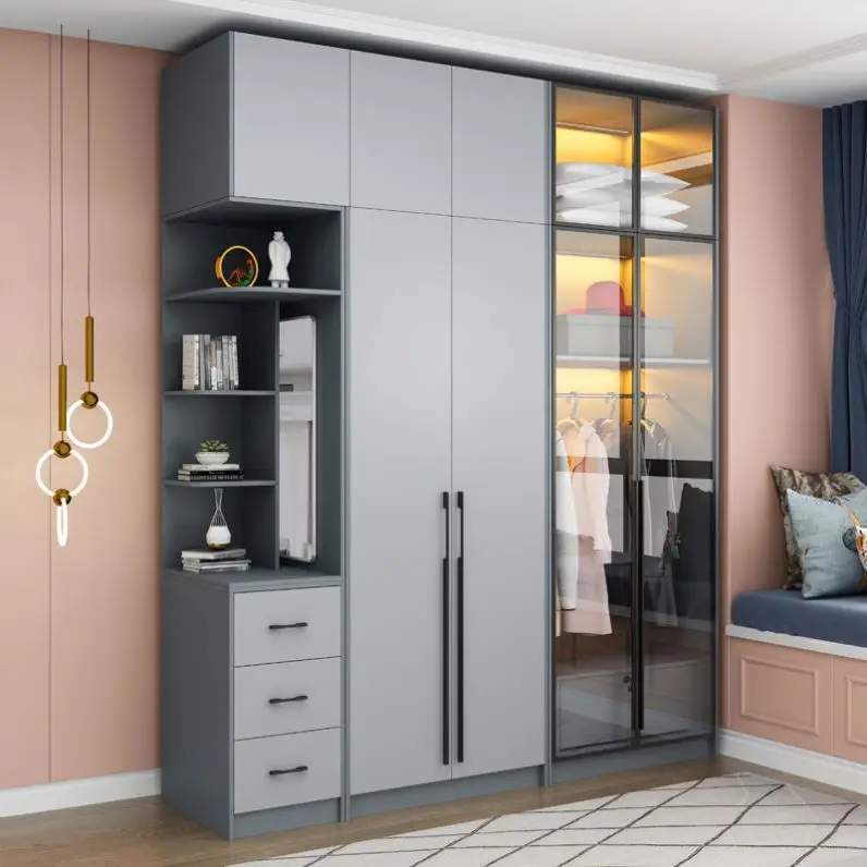 Modern Wardrobe Saving Space Corner Wardrobe Bedroom Furniture Wardrobe