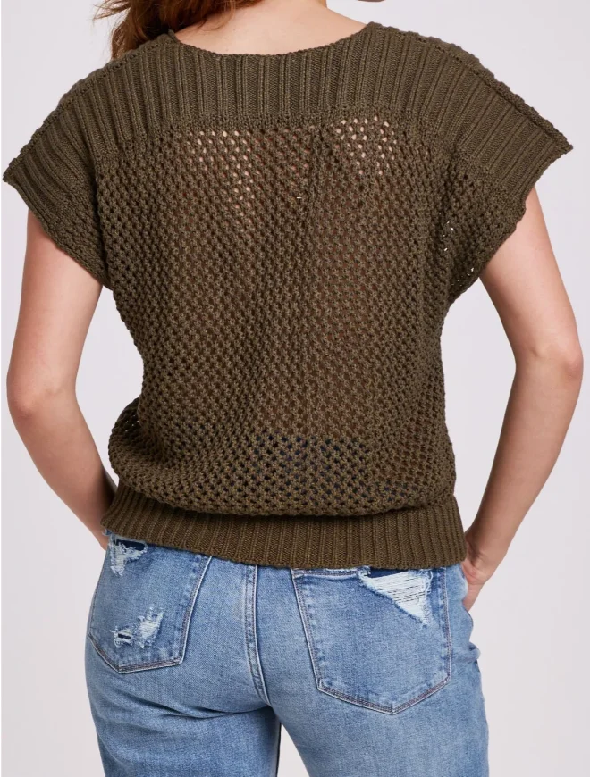 Olive Green Jacquard Crochet Women