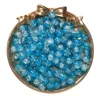 Two-tone crackle glass beads - blue and white