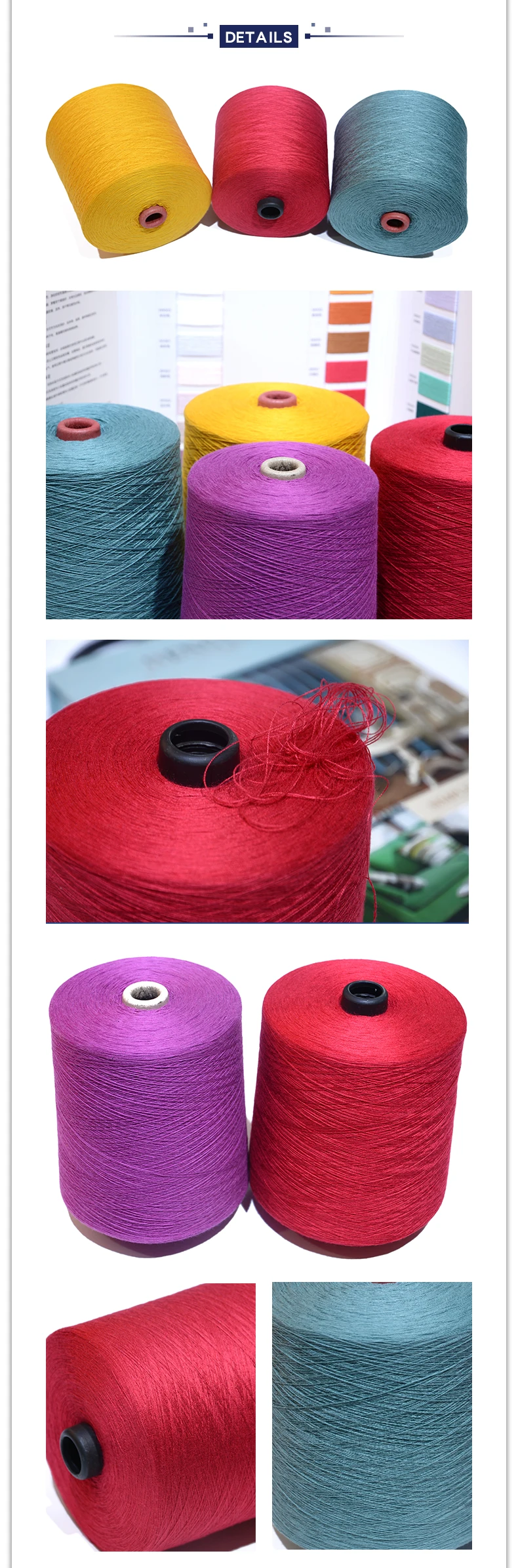 100% viscose 30S/2  dyed yarn for knitting and weaving in Stock