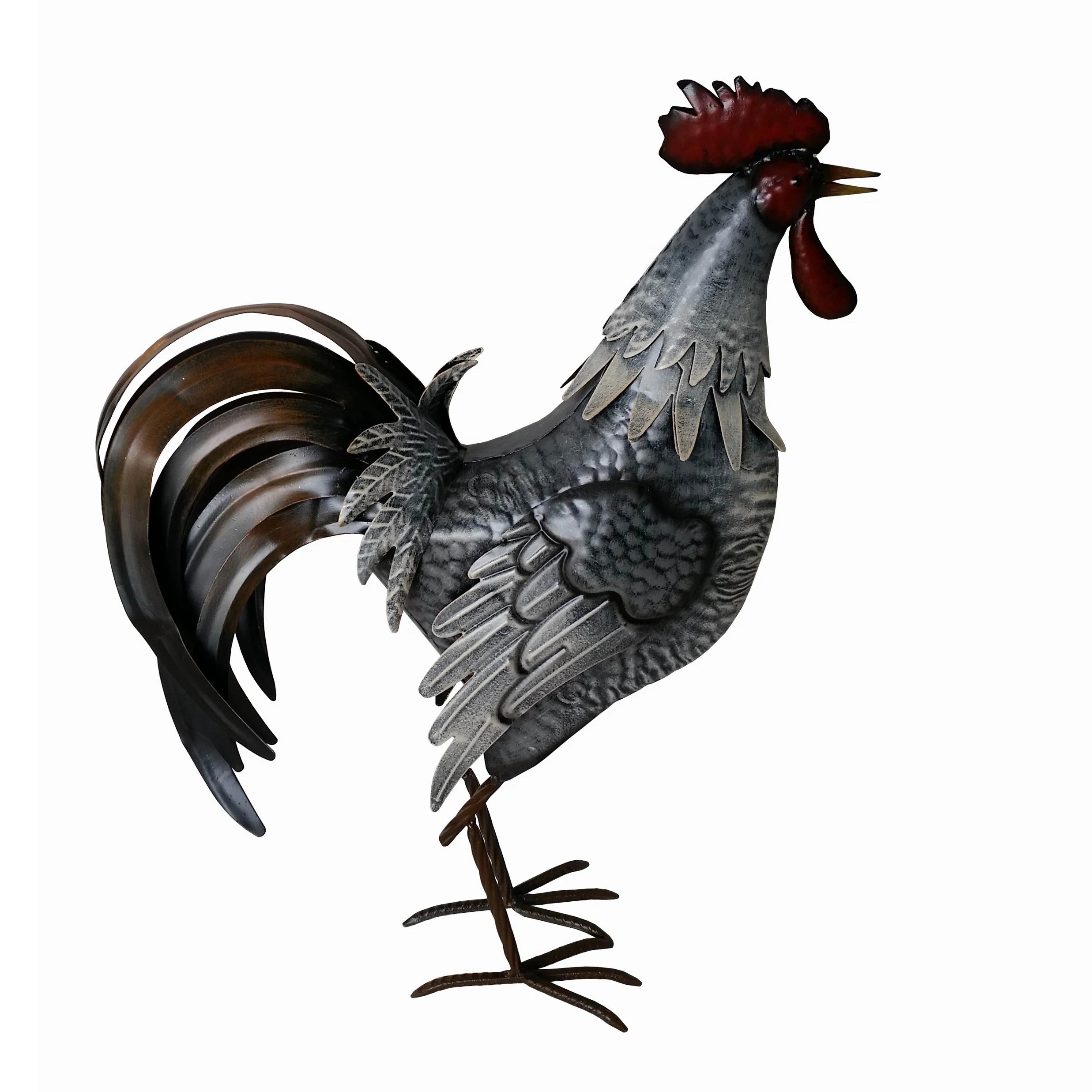 Rural Metal rooster statue