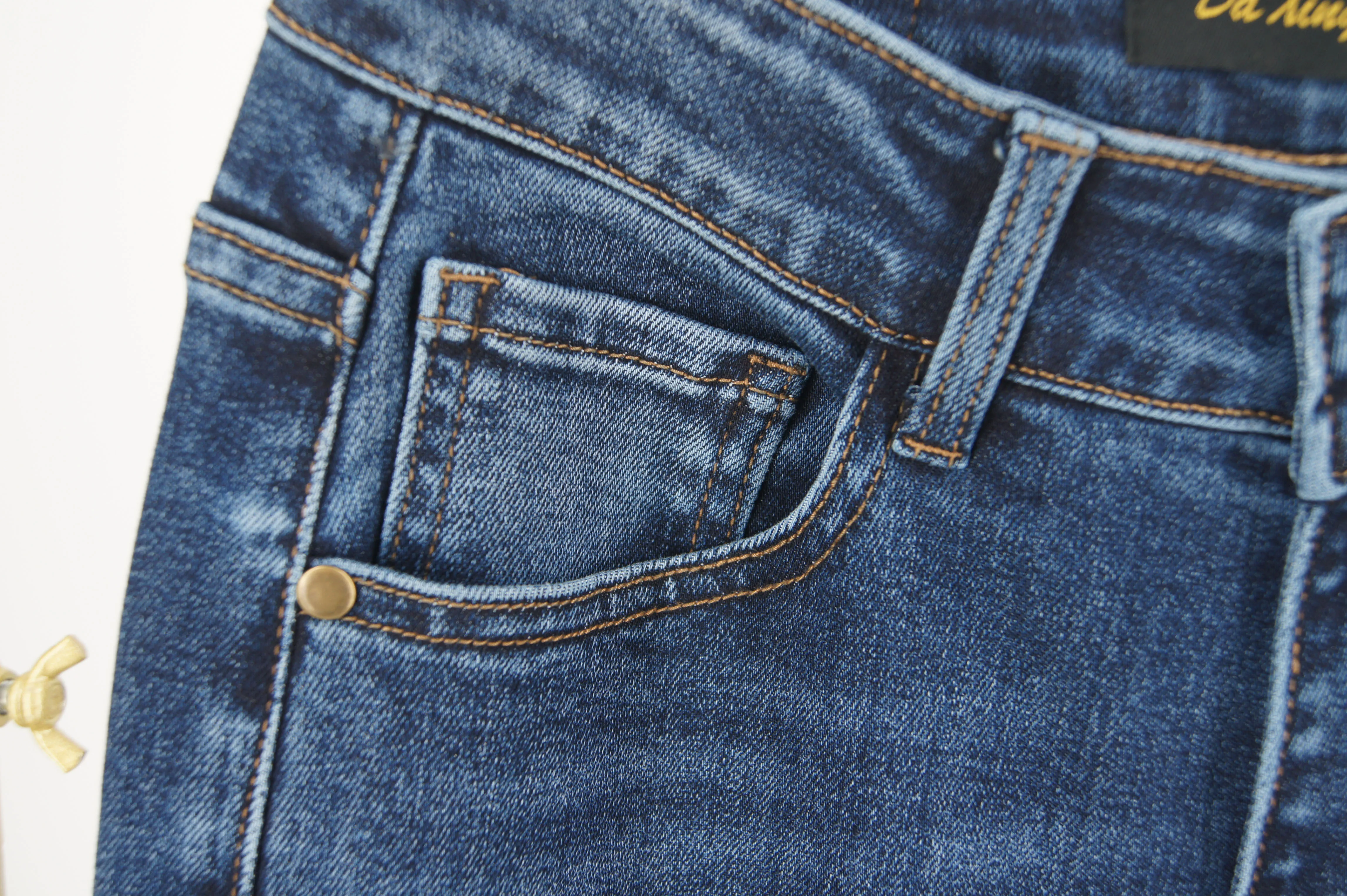 The New Cross-border Best-selling Women's Color-blocking Wide-leg Jeans and European Retro Style Straight-leg Wide-leg Trousers