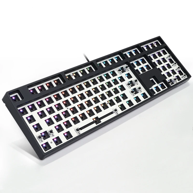 Custom 108 Key Mechanical Keyboard 2 Mode Wired Wireless BT Hot Swappable Keyboard Kit