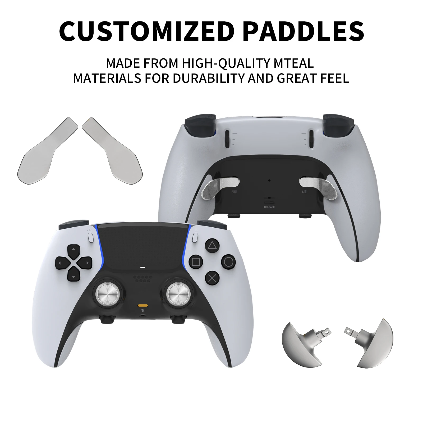 CHARMFOCUS PS5 Elite Controller - Metal Rocker Cap Paddles