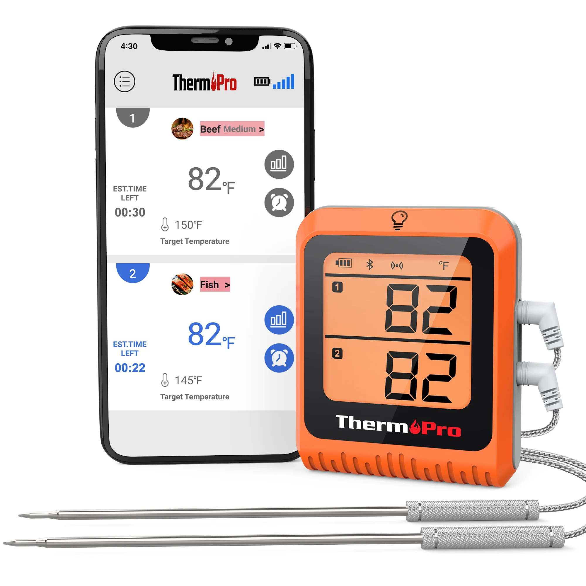 380 Celsius Wireless Bluetooth BBQ Smoker Grill Thermometer