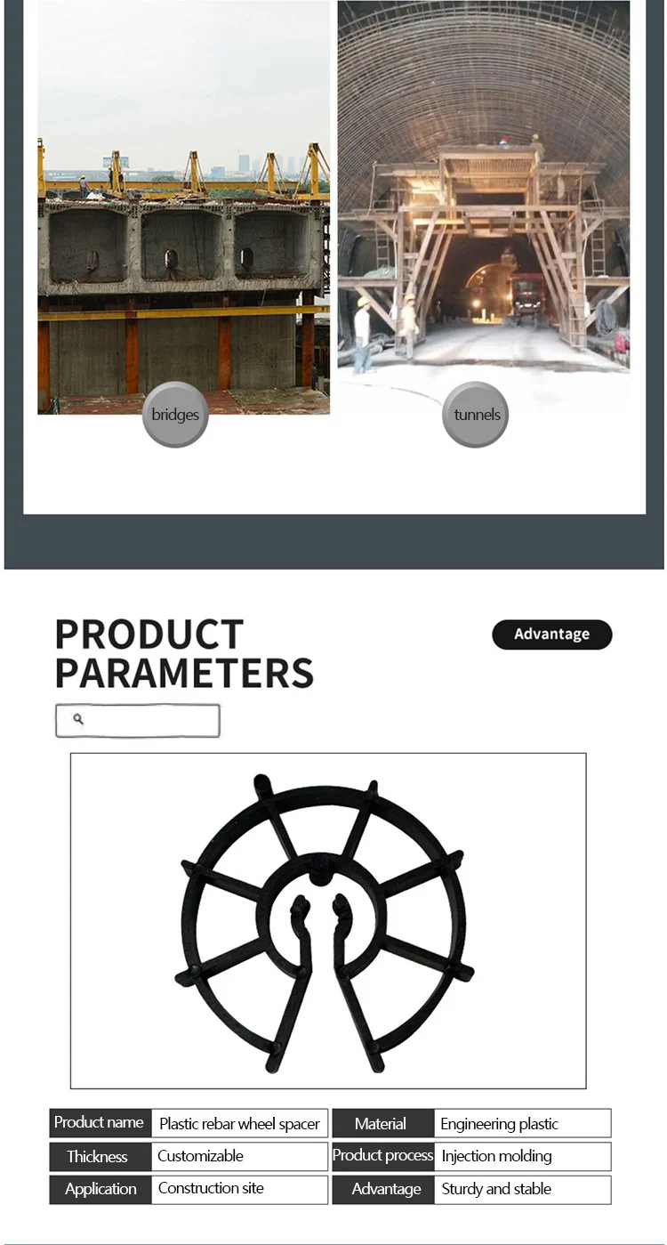 Formwork Accessories Plastic Rebar Spacer Plastic Concrete Rebar Wheel ...