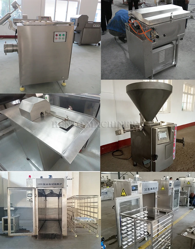 Large Output Meat Sausage Smokehouse / Sausage Stuffer Making Machines / Sausage Filler Machine Line