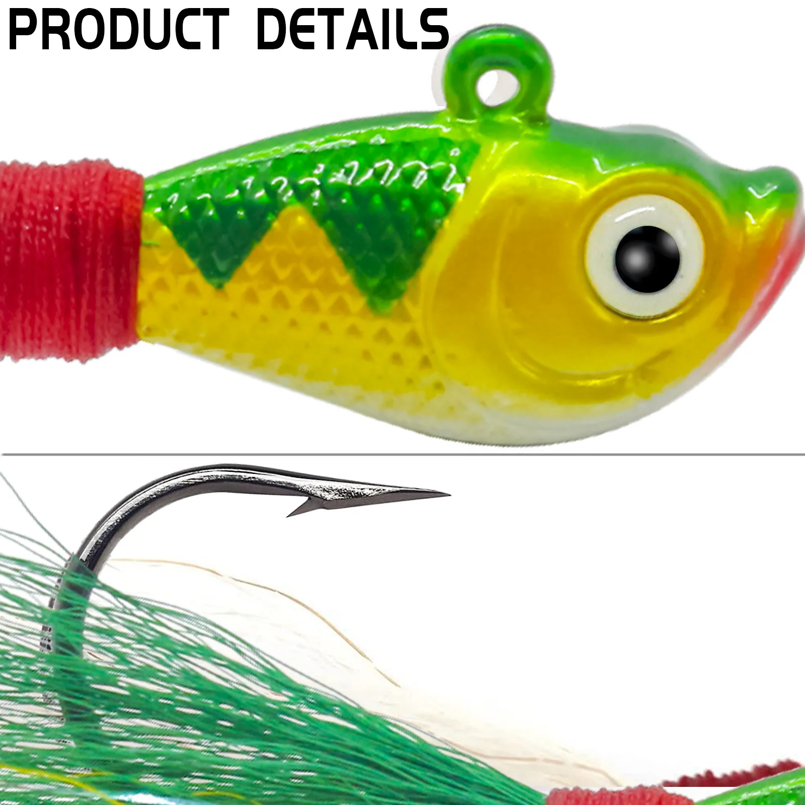 Ready to Ship UV Glowing Mustad Hook Bucktail Jigs Saltwater Hair Assorted Kit for Striped Bass Walleye Snook Rockfis