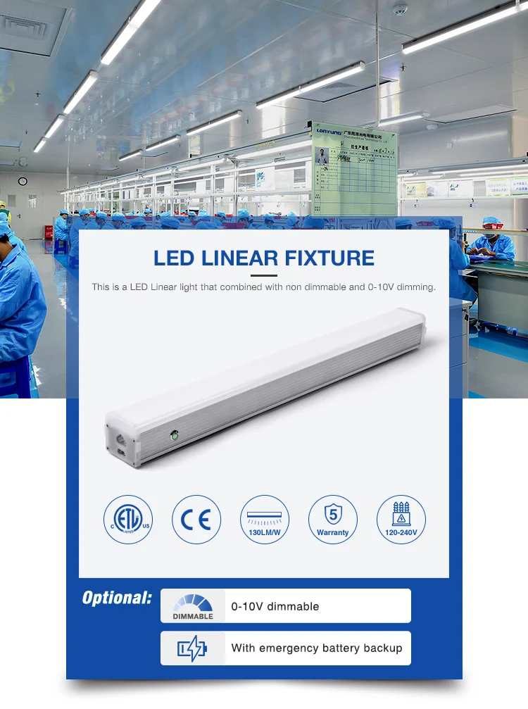 Surface Mounted Industrial Rechargeable Emergency LED Linear Lamp 4ft ...