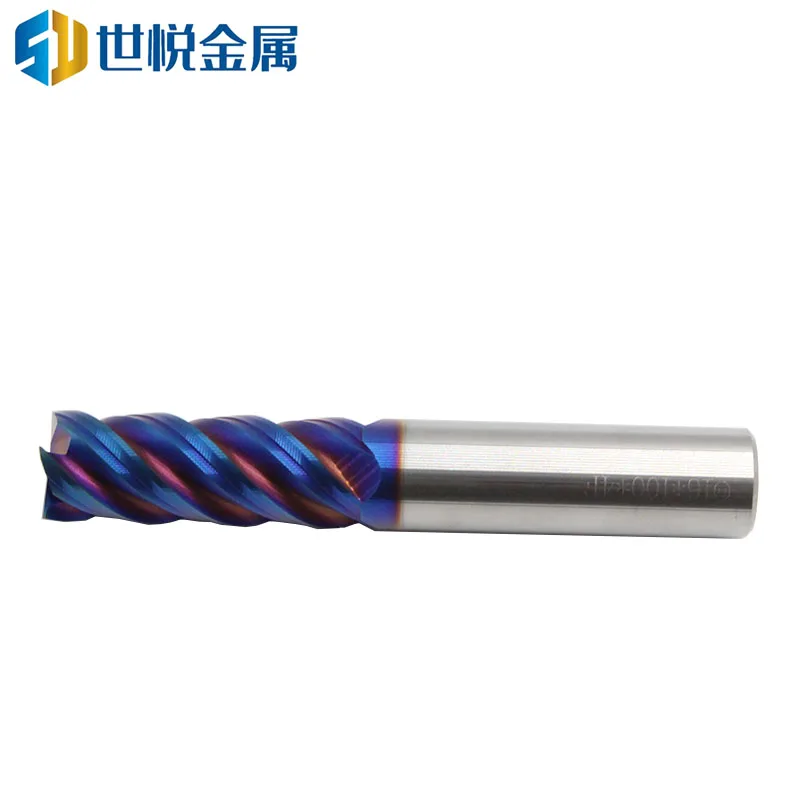 Shiyue Metal Blue Naco Coating Cnc Tungsten Carbide Square End Mill ...