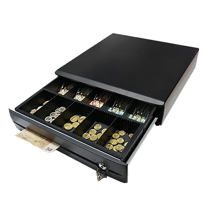 Maken Metal Rj11 Cash Register Adjustable 4/5 Bills 5/8 Coins Cash