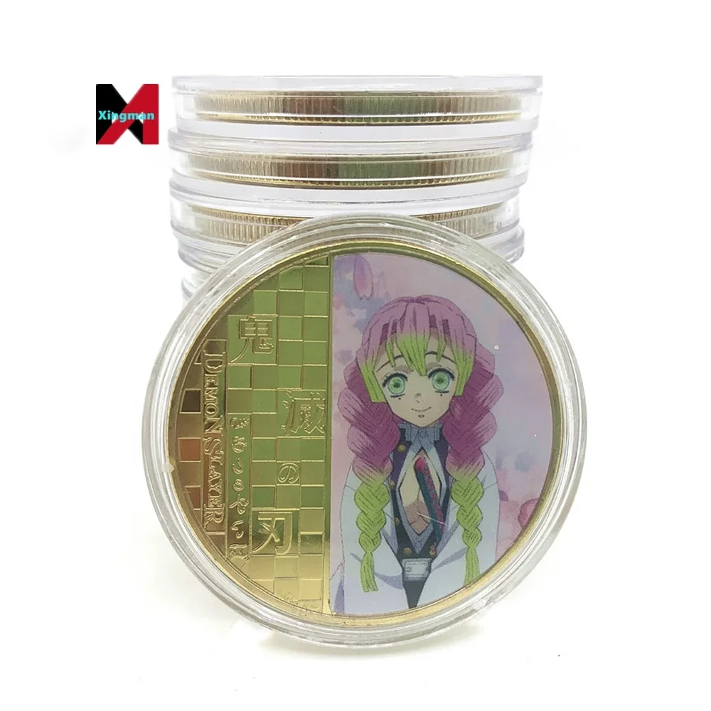 10 Types Select Japan Anime Demoned Slayer Gold Coin Kamado Tanjirou 10000 Yen 24k Coin for Gift Kimetsu No Yaiba Souvenir