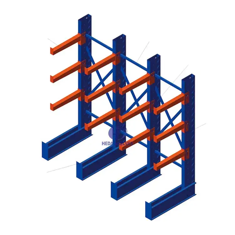 Glass Racks Warehouse Storage Cantilever Racking Duty Long Arms Iron Cantilever Racking System High Capacity Cantilever Racking