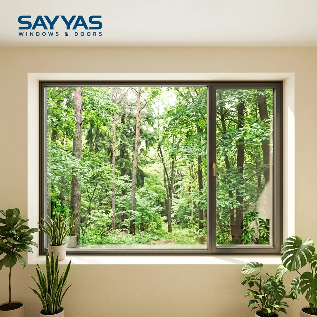 Sayyas DC105 Thermal Break PVC Triple Pane Vinyl Soundproof Aluminium Clad Modern Hotel Window