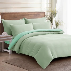 High King Size Modern Microfiber Bedding Set 100% Polyester Stripes Pattern 6-Piece Duvet Cover Sheet Set Woven Customizable