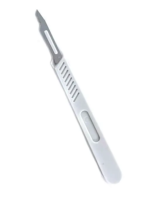 Carbon Steel Surgical Scalpel Knife long plastic handle Unusually Sharp blunt with Manual Power Stainless Resin Material