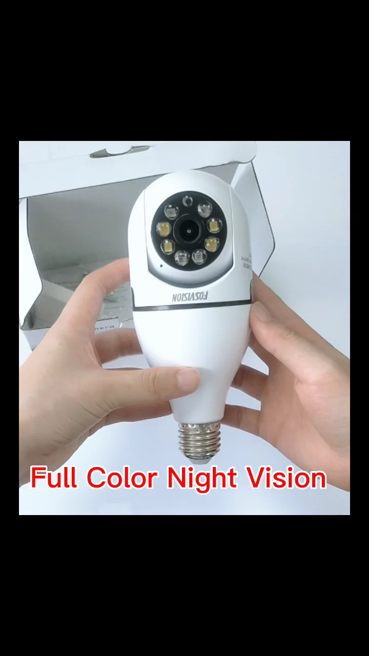 Fosvision 2mp Wireless Surveillance Panoramic Light Camera Bulb Ptz